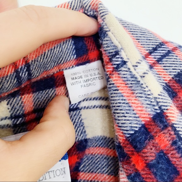Vintage Flannel Plaid Work Shirt - Red and Blue - Picture 5 of 5
